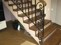Превью изделия - Ажурная кованая лестница с деревянным поручнем