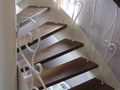 Превью изделия - Кованая лестница с чередующимися балясинами