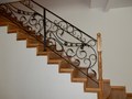Превью изделия - Кованая лестница с закрученными элементами, бусинами и сферами